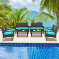 thumbnail image 1 of Gymax Ensemble de Conversation pour Patio en Rotin PE Osier 8 Pcs avec Sofa, Chaise et Table, 1 of 10