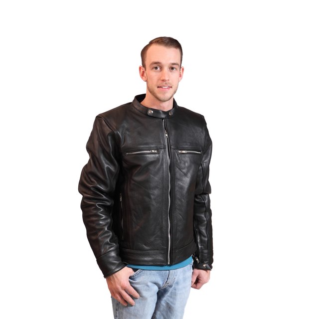 Classyak Men's Fashion Real Leather Zipper Stylish Moto Jacket