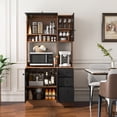 thumbnail image 4 of Costway 71" Tall Kitchen Pantry Buffet Hutch Freestanding Storage Cabinet 4 Doors Walnut, 4 of 10