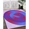 thumbnail image 3 of Ahgly Company Tapis Rond Lavable en Machine Intérieur Transitionnel Mimosa Violet, 5 Pieds Rond, 3 of 7