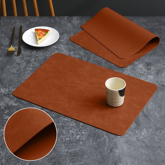 TIMIFIS Water Cup Cowhide Grain Pvc Leather Placemats Oilproof Coffee Mats Western Food Mats Heat Insulation Mats Table Mats Kitchen Gadgets