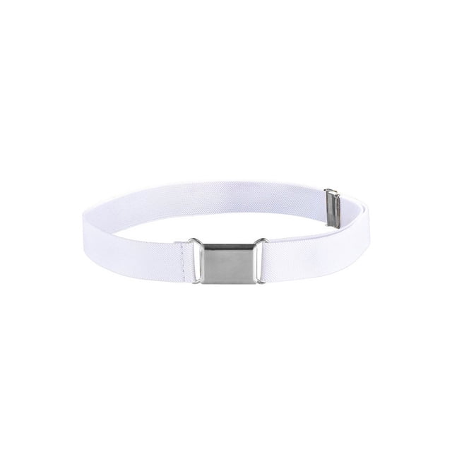 1 Ensemble Design Simple Ceinture Élastique Enfants Garçons Boucle Réglable Garçons Ceinture Extensible Réutilisable Lavable Jeans Accessoires Vêtements Blanc