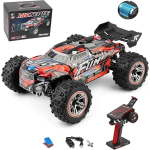 Bruce et Shark RC Voitures 184008 Brushless pour les enfants adultes, 37MPH Voiture de télécommande haute vitesse, 4WD 1:18 Échelle tout terrain hors route RC Camion, 2,4 GHz RC Voiture de course avec batteries