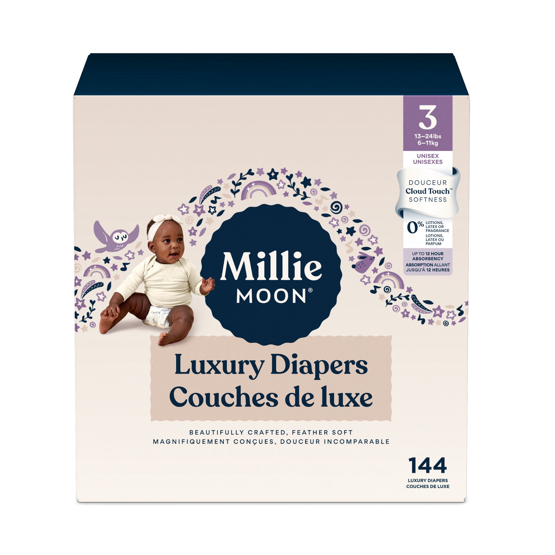 Millie Moon Luxury Diapers, 6, 88 Count