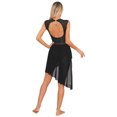thumbnail image 4 of RUNQHUI Costume de Danse Lyrique pour Femmes Robe de Patinage Sans Manches en Chiffon Fluide Noir TG, 4 of 7