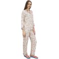 thumbnail image 4 of Bimba Off-White Printed Shirt With Elastic Waist Pajama Pant Night Wear Set-22, 4 of 6