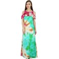 thumbnail image 1 of Bimba Robe Maxi à Épaules Dénudées Style Chic pour Femmes Teinture sur Nœuds Vêtements de Villégiature, 1 of 8