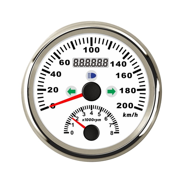 85mm 0-200km/h GPS Speedometer Tachometer 0-8000RPM 2 In 1 Turn Light Red Backlight 12V With GPS Antenna Universal