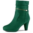 thumbnail image 1 of Unique Bargains Women's Ankle Zip Platform High Heel Boots, 1 of 7
