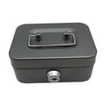 thumbnail image 1 of Cash Box with Lock Locking Small Metal Trinket Holder Money Saving Box Case Lock Gray, 1 of 9