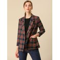 thumbnail image 3 of INSPIRE CHIC Blazer à Carreaux à Revers Cranté à Double Boutonnage pour Femme, 3 of 6
