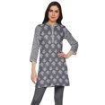 thumbnail image 1 of Moomaya Robes Tuniques Courtes en Poly-Crêpe pour Femmes Kurti Imprimé Mini Tenue d'Été, 1 of 5