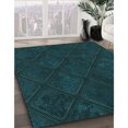 thumbnail image 3 of Ahgly Company Machine Washable Indoor Square Transitional Teal Green Area Rugs, 6' Square, 3 of 7