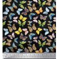 thumbnail image 1 of Soimoi Black polyester Crepe Fabric Colorful Butterfly Decor Fabric Printed Yard 42 Inch Wide, 1 of 1