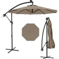thumbnail image 1 of IdealHouse Parasol de Patio de 10 Pi avec Lumières, Parasol Déporté d'Extérieur à 8 Baleines avec Rotation à 360° et Réglage d'Inclinaison, Parasols d'Extérieur avec Protection UV pour Cour Arrière, Pelouse, Jardin, Piscine, Terrasse, 1 of 7