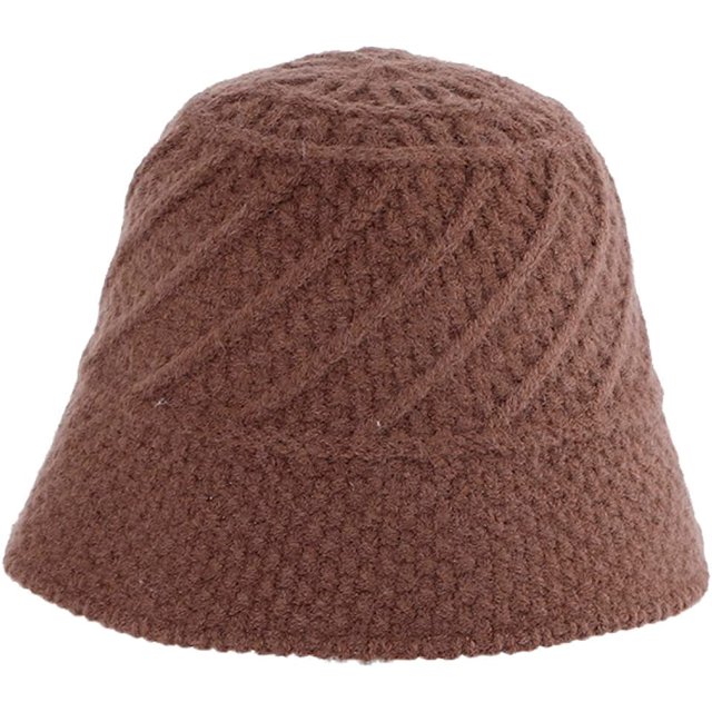 LinYooLi Small Bucket Hat Ladies Foldable Fashion Soft Solid Color Twill Crochet Women Girl Knit Hat Winter Thick Keep Warm