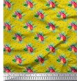 thumbnail image 1 of Soimoi Satin Silk Fabric Leaves Tropical Print Fabric by the Yard 42 Inch Wide, 1 of 1