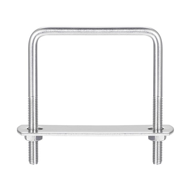 Unique Bargains Square U-Bolts 2 Sets 67mm Inner Width 80mm Length M6 304 Stainless Steel U Clamp Bolt