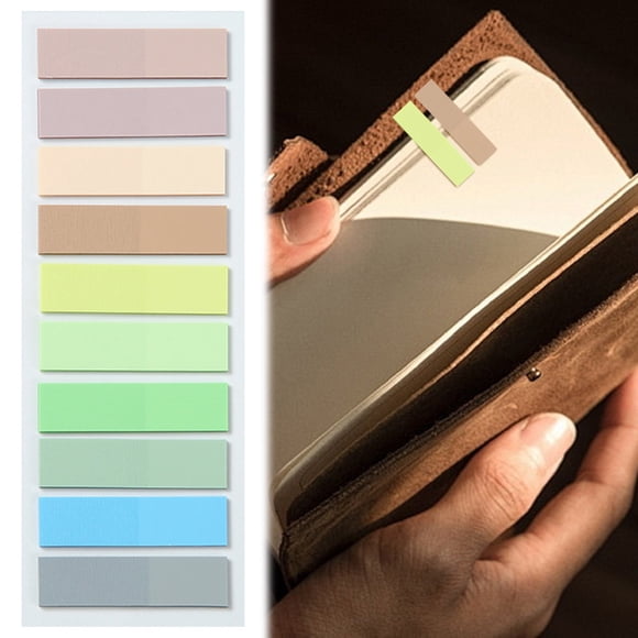 LQXZWJY 1Pcs Sticky Tabs for Annotating Books, Clear Sticky Notes for Binders, Page Markers for Notebooks, Multi-Colored Writable and Repositionable Book Flags Strip Index Tabs,10 Color