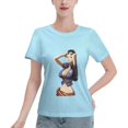 thumbnail image 1 of T-Shirt Basique à Manches Courtes pour Femme une Pièce Robin, 1 of 6