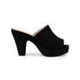 thumbnail image 3 of BLISSFUL STEP Women's Shoes Chunky Platform Open Toe Slides Block Heel Sandals Black 7.5, 3 of 8