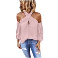 thumbnail image 1 of Pompotops Chemise à Manches Longues Unie Sans Dos pour Femmes, Mode, Décontractée, Sans Bretelles, Hauts pour Femmes en Solde, 1 of 6