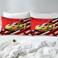 thumbnail image 4 of YST Race Car Bed Sheets Set Queen Size 4pcs, Racing Sports Printed Soft Sheet Set, Cool Speed Vehicles Kids Teens Bedding For Bedroom, Black Yellow Checkerboard Lightweight Bedding Set, 4 of 5