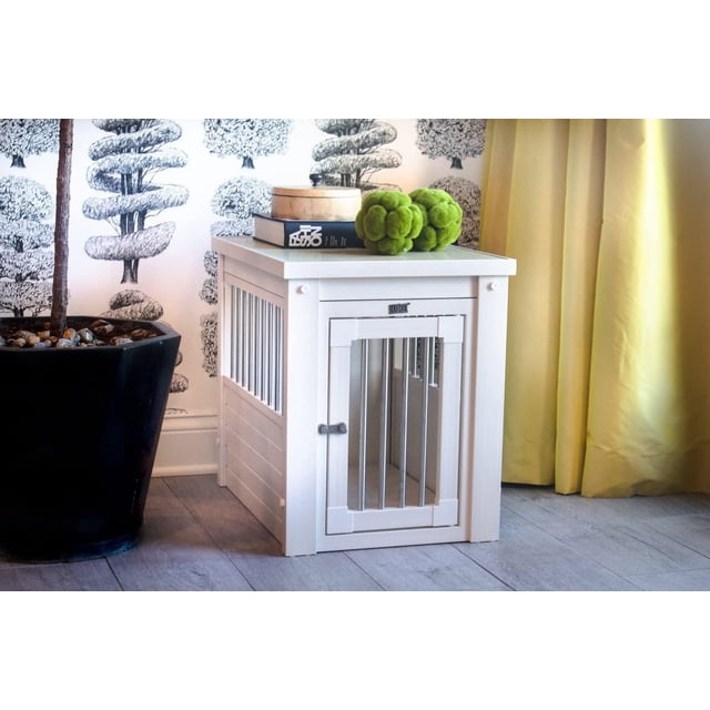 New Age Pet InnPlace Small White Dog Crate With Metal Spindles