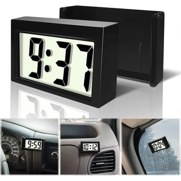 Betus Car Dashboard Digital Clock - Vehicle Adhesive Clock with Jumbo LCD Time & Day Display - Mini Automotive Stick On Watch for Car Truck Dashboard & Air Vent