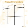 thumbnail image 3 of Gymax Industrial Pipe Clothing Rack Wall Mounted Heavy-Duty Metal Garment Organizer, 3 of 10