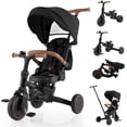 thumbnail image 1 of INFANS 9-in-1 Foldable Toddlers Tricycle, Converts Stroller to Balance Bike with Adjustable Push Handle, Canopy & Backrest, Pedal Conversion, Retractable Rear Wheels for 1-6 Years, 1 of 9