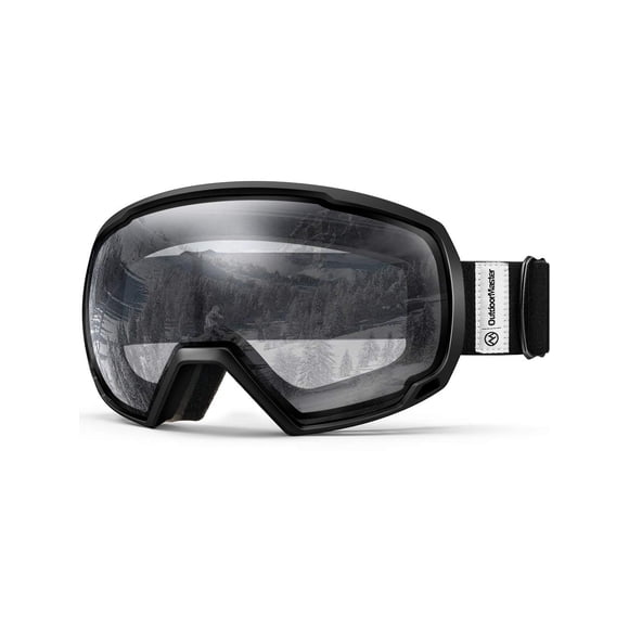 OutdoorMaster OTG Ski Goggles - Black - Clear Lens