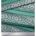 thumbnail image 3 of Soimoi Rayon Fabric Geometric,Leaves & Floral Block Print Sewing Fabric Yard 56 Inch Wide, 3 of 3