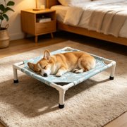 EGNMCR Elevated Coolings Pet Bed For Summer Portable Raised Dog Cot With Breathable Mesh Washable Cover For Camping Travel Foldable Cats Bed For Indoor Outdoor Use Fabric pets bed
