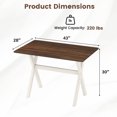 thumbnail image 3 of Gymax Table à Manger avec Cadre en X, Plateau à Texture Grain de Bois, Table d'Appoint, 3 of 10