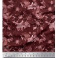 thumbnail image 1 of Soimoi Brown Poly Georgette Fabric Leaves & Floral Print Sewing Fabric BTY 42 Inch Wide, 1 of 1