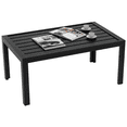 thumbnail image 1 of Outsunny Outdoor Coffee Table, Rectangle Side Table with Steel Frame, Black, 1 of 10