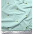 thumbnail image 1 of Soimoi Green Modal Satin Fabric Lady Finger & Dots Printed Craft Fabric by the Yard 42 Inch Wide, 1 of 5