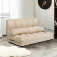 thumbnail image 2 of Costway Foldable Floor Sofa Bed 6-Position Adjustable Lounge Couch with 2 Pillows Beige, 2 of 10