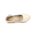thumbnail image 4 of BLISSFUL STEP Chaussures pour Femmes Bout Rond Talon Aiguille Bride à la Cheville Escarpins Beige 6, 4 of 8