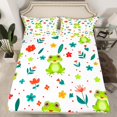 thumbnail image 2 of YST Frog Bed Sheets Set Full Sheet Sets For Girls Kids Wild Animal Sheets, Cute Flower Animal Bed Set Botanical Flower Pattern 3D Fitted Sheet + Top Sheet + 2 Pillowcases, 2 of 5