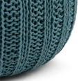 thumbnail image 3 of Pouf Rond Bohème en Tricot à la Main Shelby en Coton Sarcelle, 3 of 5
