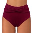 thumbnail image 4 of Pantalon de Bain Plissé à Taille Rayée Uni pour Femme - Bas de Bikini d'Été pour la Plage, 4 of 7