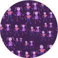 thumbnail image 1 of Ahgly Company Machine Washable Indoor Round Transitional Dark Orchid Purple Area Rugs, 6' Round, 1 of 7