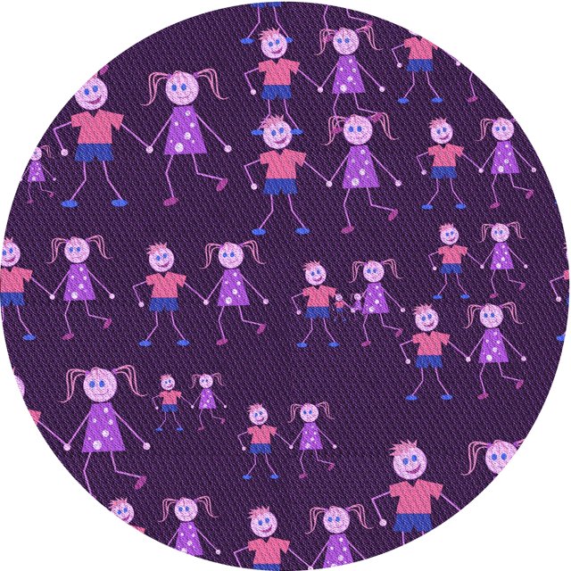 Ahgly Company Machine Washable Indoor Round Transitional Dark Orchid Purple Area Rugs, 6' Round