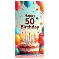 thumbnail image 1 of Fiftyth Birthday Celebration Backdrop Banner, Balloon Elements Party Decorations, for Birthday Party Photography Props Birthday Decoration Happy Birthday Party Supplies, 1 of 4