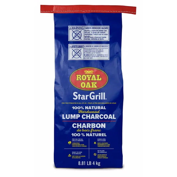 Royal Oak Star Grill 100% Natural Hardwood Lump Charcoal For BBQ Grilling, 4-Kg