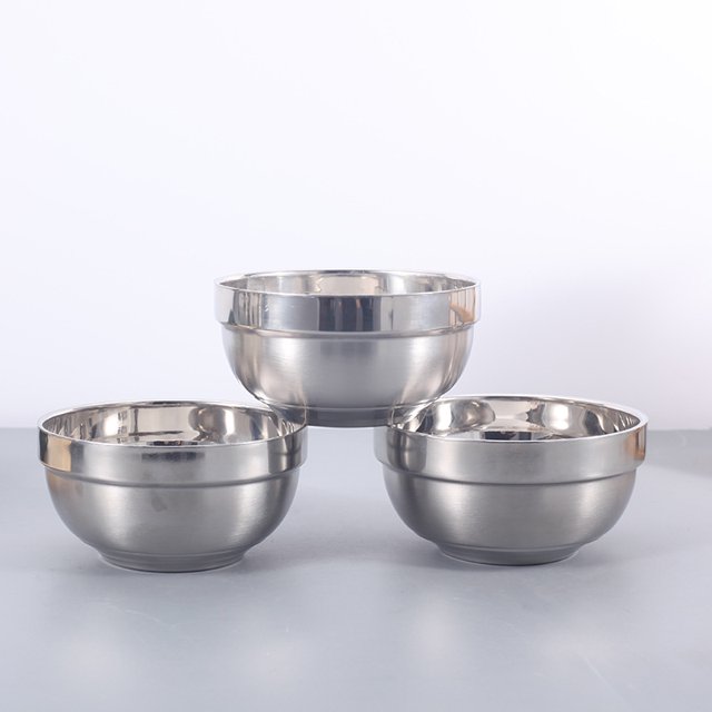 Bol à Riz et Collations pour Adultes et Enfants en Acier Inoxydable pour Soupe Thé Café Vaisselle Finition Miroir Portable