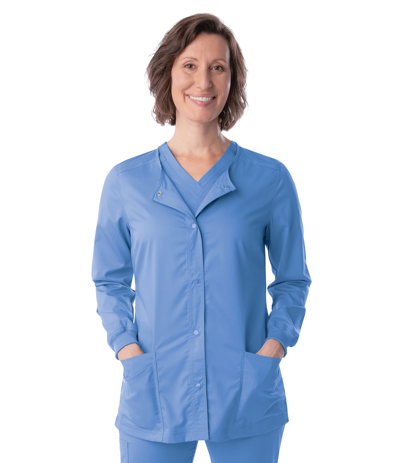 Landau ProFlex Women's Modern Tailored Fit Stretch Snap Front Scrub Jacket