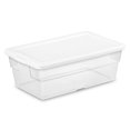 thumbnail image 1 of Sterilite 6 Qt Clear Plastic Storage Container Bin, Snap Close White Lid, 60 Pack, 1 of 12